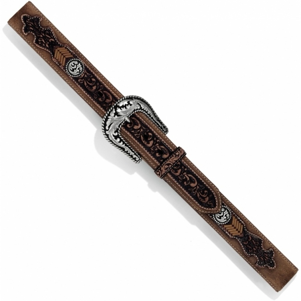 Tony Lama Western Mens Belt Leather Brown Laced Conchos Size 40